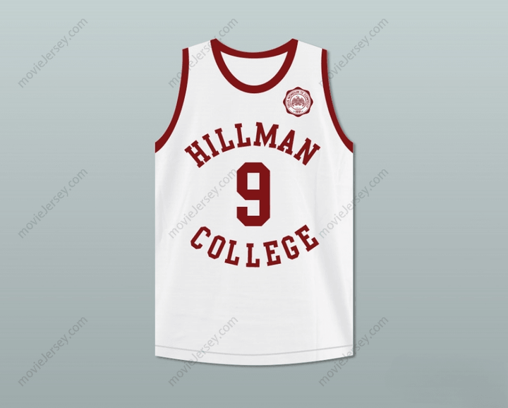 CAMISETA DE BALONCESTO BLANCA PERSONALIZADA CUALQUIER Nombre Número DWAYNE WAYNE 9 HILLMAN COLLEGE CON PARCHE DE ÁGUILA Cosida S-6XL