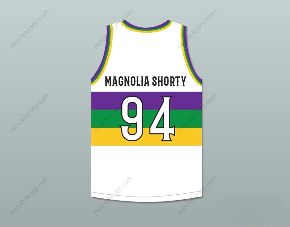 PERSONALIZADA CUALQUIER Nombre Número MAGNOLIA SHORTY 94 NOLA BOUNCE Blanca Camiseta de Baloncesto Cosida Tallas S-6XL