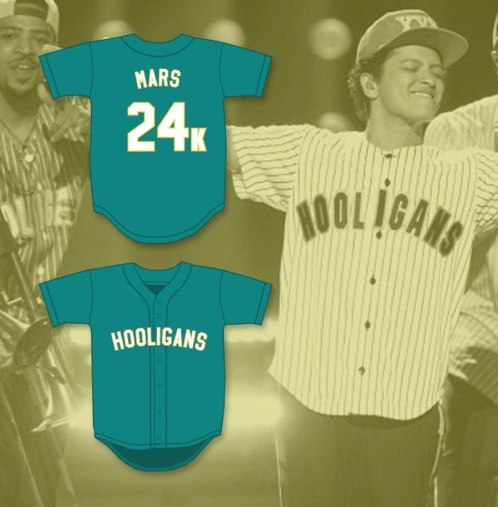 Camiseta de béisbol BRUNO MARS 24K HOOLIGANS TEAL con CUALQUIER NOMBRE Y NÚMERO, BET AWARDS, con costuras dobles, Tallas S-6XL