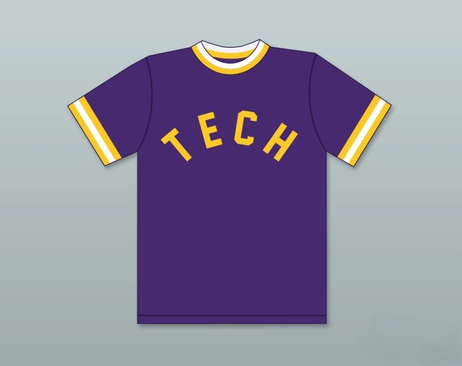 Custom Any Name Number RICKY HENDERSON 24  TECHNICAL HIGH SCHOOL BULLDOGS PURPLE BASEBALL JERSEY 2 Top Stitched S-6XL