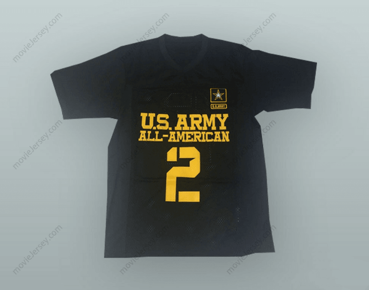 PERSONALIZA Cualquier Nombre Número DERRICK HENRY 2 US ARMY HIGH SCHOOL ALL-AMERICAN JERSEY DE FÚTBOL NEGRO Con Costuras Superiores S-6XL