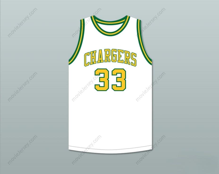 PERSONALIZA CUALQUIER Nombre Número DAVID THOMPSON 33 CREST HIGH SCHOOL CHARGERS BLANCO CAMISETA DE BALONCESTO 2 Cosida S-6XL