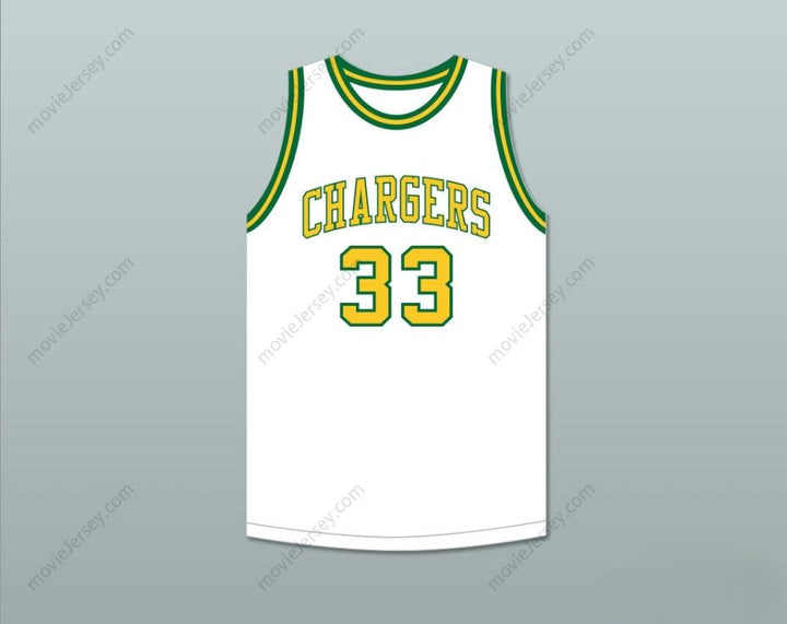 PERSONALIZA CUALQUIER Nombre Número DAVID THOMPSON 33 CREST HIGH SCHOOL CHARGERS BLANCO CAMISETA DE BALONCESTO 2 Cosida S-6XL