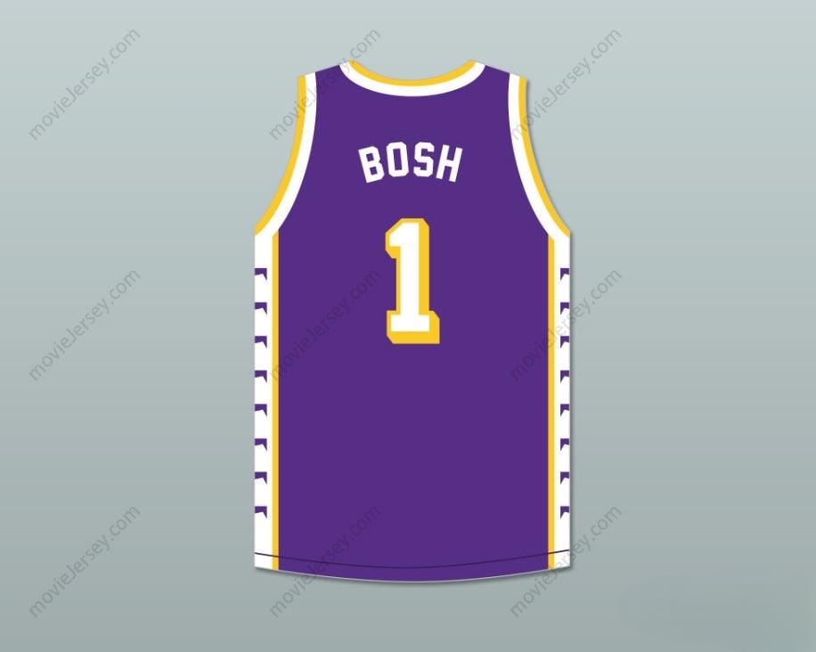 PERSONALIZA CUALQUIER Nombre Número CHRIS BOSH 1 LINCOLN HIGH SCHOOL TIGERS PÚRPURA CAMISETA BALONCESTO 2 Cosida Tallas S-6XL