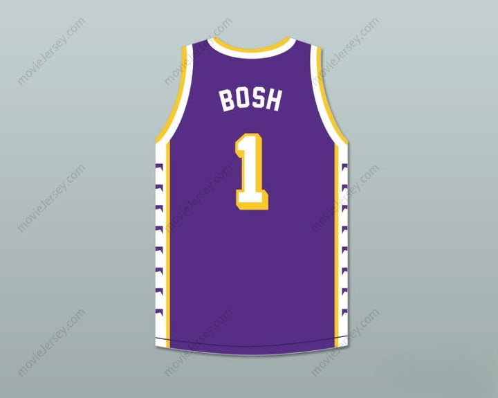 PERSONALIZA CUALQUIER Nombre Número CHRIS BOSH 1 LINCOLN HIGH SCHOOL TIGERS PÚRPURA CAMISETA BALONCESTO 2 Cosida Tallas S-6XL