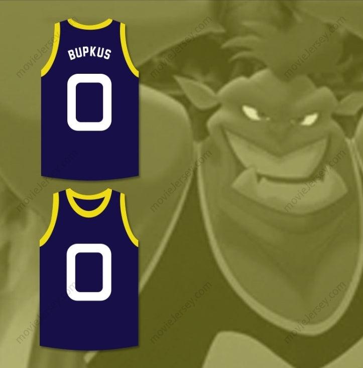 CAMISETA DE BALONCESTO PERSONALIZADA CON CUALQUIER Nombre Número BUPKUS 0 MONSTARS AZUL OSCURO SPACE JAM Top Stitched Tallas S-6XL
