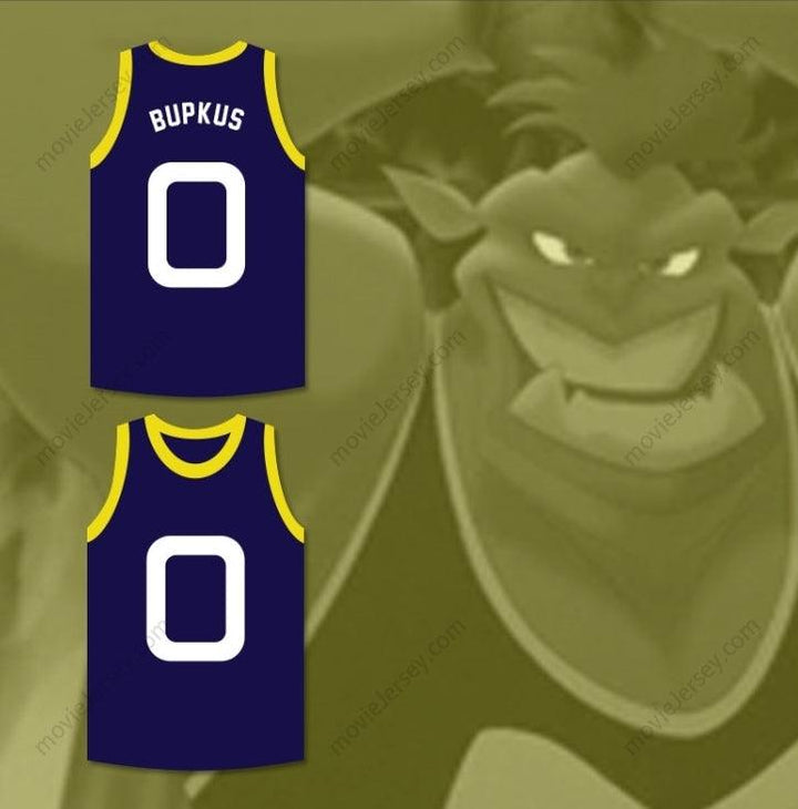 CAMISETA DE BALONCESTO PERSONALIZADA CON CUALQUIER Nombre Número BUPKUS 0 MONSTARS AZUL OSCURO SPACE JAM Top Stitched Tallas S-6XL