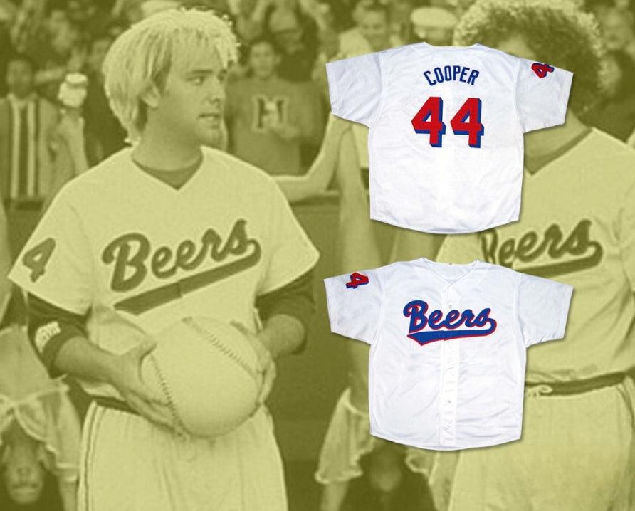 Camiseta de béisbol personalizada con cualquier nombre y número de BASEKETBALL TREY PARKER JOE COOPER 44 MILWAUKEE BEERS, cosida, tallas S-6XL