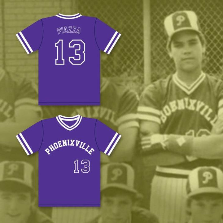 Camiseta de béisbol morada con el número 13 de MIKE PIAZZA y nombre personalizado del equipo de béisbol de secundaria PHANTOMS, 2 costuras dobles, tallas S-6XL