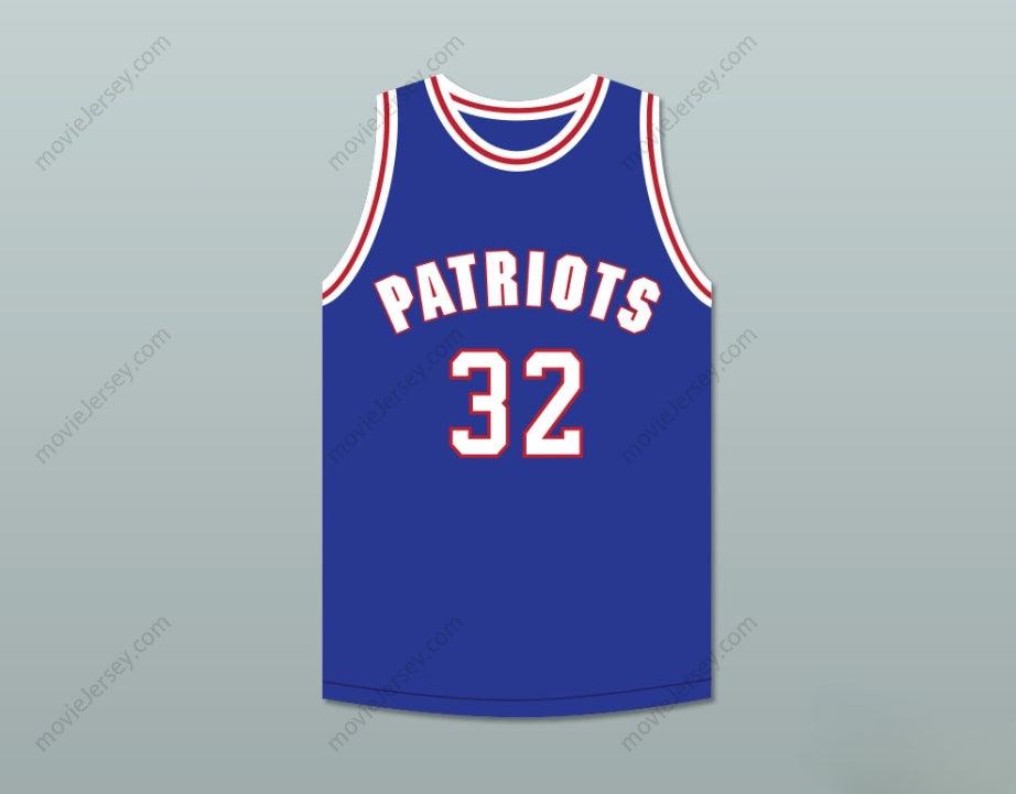 PERSONALIZADA CUALQUIER Nombre Número ROSCOE 32 WILL FOSTER HIGH SCHOOL PATRIOTS AZUL CAMISETA DE BALONCESTO LAS ZAPATILLAS ROJAS Costura superior S-6XL