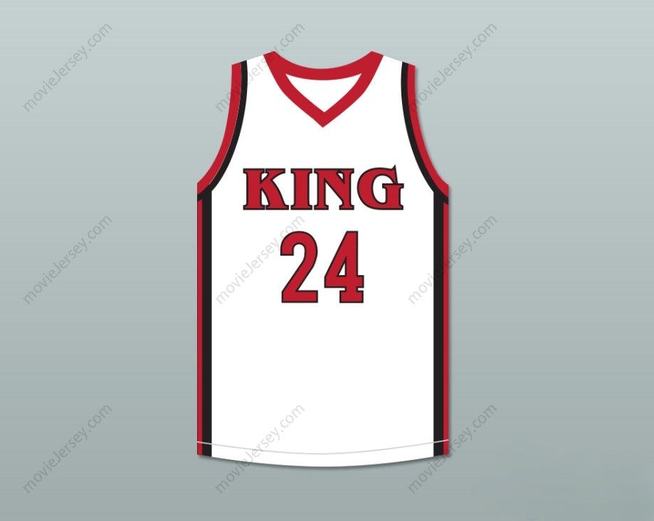 PERSONALIZA Cualquier Nombre Número KAWHI LEONARD 24 MARTIN LUTHER KING HIGH SCHOOL CAMISETA DE BALONCESTO BLANCA 1 Parte Superior Cosida S-6XL