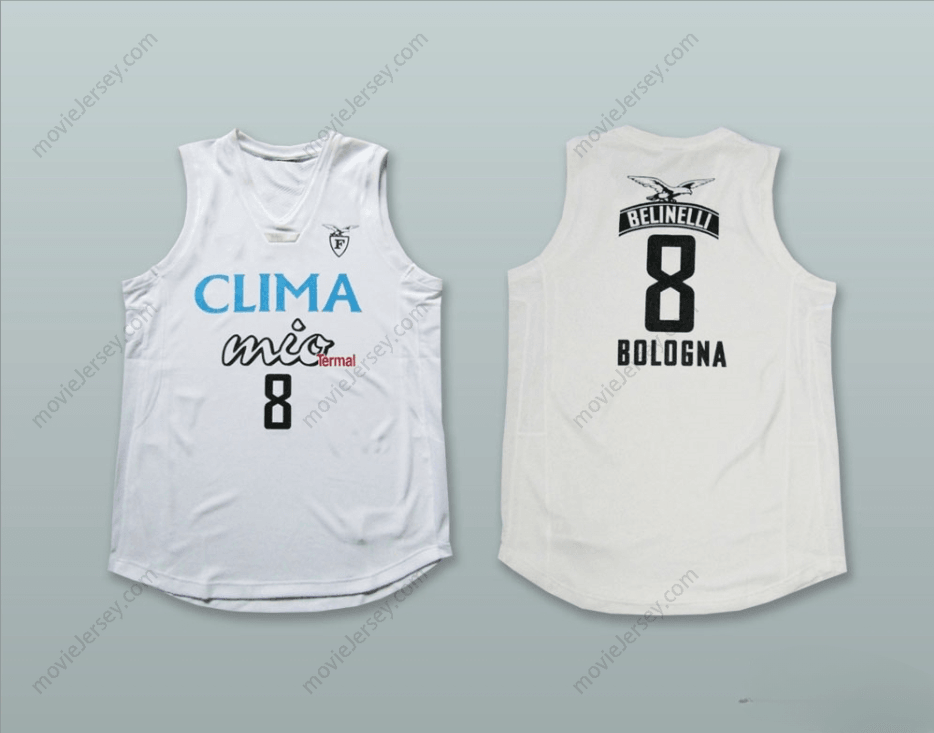 CUSTOM ANY Name Number FORTITUDO BOLOGNA 8 WHITE BASKETBALL JERSEY Top Stitched S-6XL