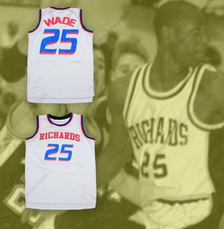 PERSONALIZA Cualquier Nombre Número DWYANE WADE 25 RICHARDS HIGH SCHOOL BULLDOGS BLANCO ALTERNATIVO CAMISETA DE BALONCESTO Cosido Superior S-6XL
