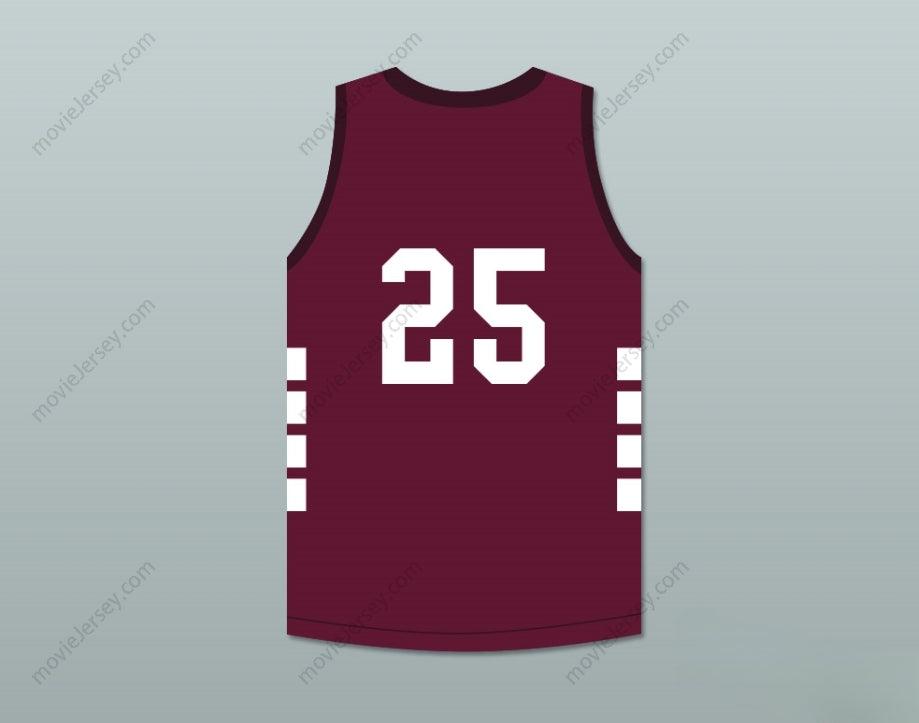 PERSONALIZA Cualquier Nombre Número JUGADOR 25 BRISTOL CENTRAL RAMS MAROON CAMISETA BALONCESTO Cosido S-6XL