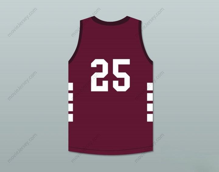 PERSONALIZA Cualquier Nombre Número JUGADOR 25 BRISTOL CENTRAL RAMS MAROON CAMISETA BALONCESTO Cosido S-6XL