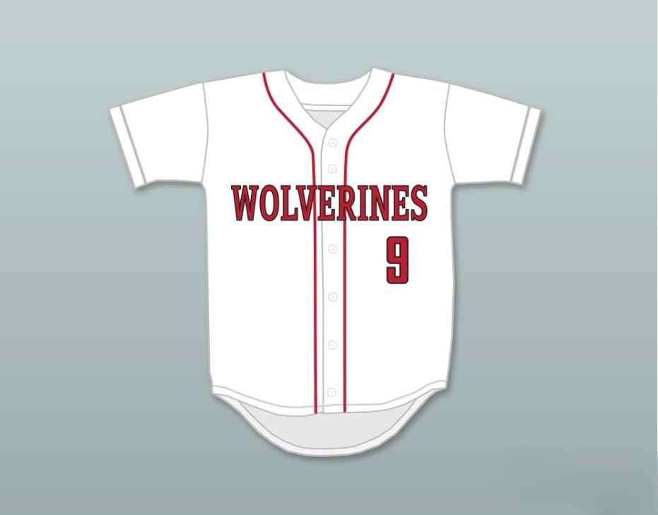 Custom Any Name Number JACK FLAHERTY 9  -WESTLAKE SCHOOL WOLVERINES WHITE BASEBALL JERSEY 4 Top Stitched S-6XL