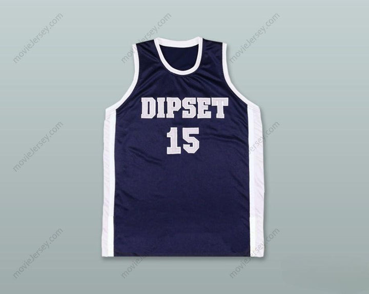 PERSONALIZADA CUALQUIER Nombre Número DIPSET 15 CAMISETA DE BALONCESTO AZUL MARINO Costura Superior S-6XL
