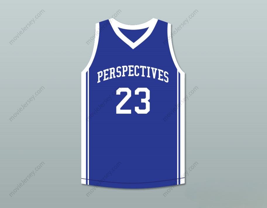 CUSTOM ANY Name Number ANTHONY DAVIS 23 PERSPECTIVES CHARTER SCHOOL BLUE BASKETBALL JERSEY Top Stitched S-6XL