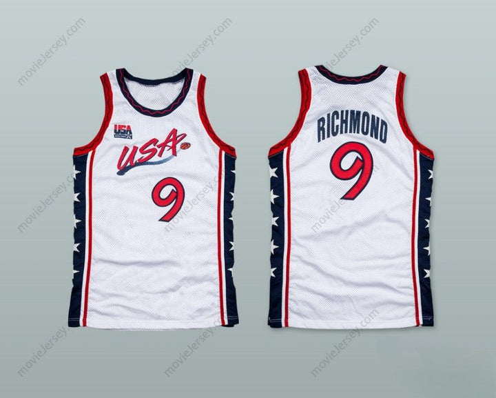 PERSONALIZA CUALQUIER Nombre Número 1996 MITCH RICHMOND 9 EQUIPO DE EE. UU. CAMISETA DE BALONCESTO LOCAL Cosida Tallas S-6XL