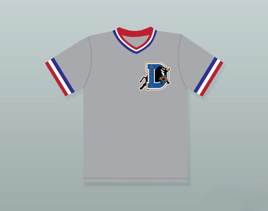 Camiseta de béisbol gris personalizada con cualquier nombre y número CRASH DAVIS 8 BULL, tallas S-6XL