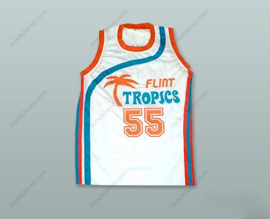PERSONALIZAR Cualquier Nombre Número VAKIDIS 55 FLINT TROPICS CAMISETA DE BALONCESTO BLANCA SEMIPROFESIONAL Cosida S-6XL