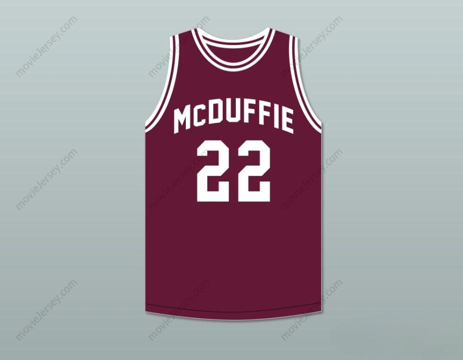 PERSONALIZA CUALQUIER Nombre Número LARRY NANCE 22 MCDUFFIE HIGH SCHOOL FIGHTING SCOTS MAROON CAMISETA DE BALONCESTO Cosida Talla S-6XL
