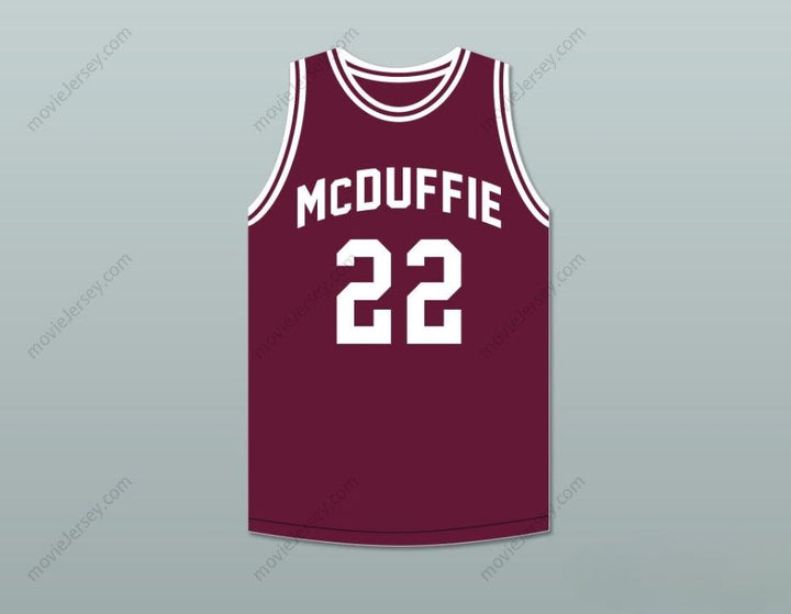 PERSONALIZA CUALQUIER Nombre Número LARRY NANCE 22 MCDUFFIE HIGH SCHOOL FIGHTING SCOTS MAROON CAMISETA DE BALONCESTO Cosida Talla S-6XL