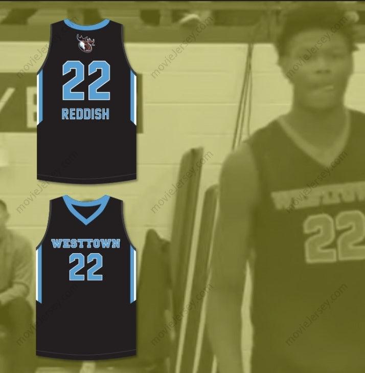 Camiseta de baloncesto negra de los MOOSE de WESTTOWN SCHOOL, número 22, CAM REDDISH, personalizada con CUALQUIER nombre y número, doble costura, tallas S-6XL