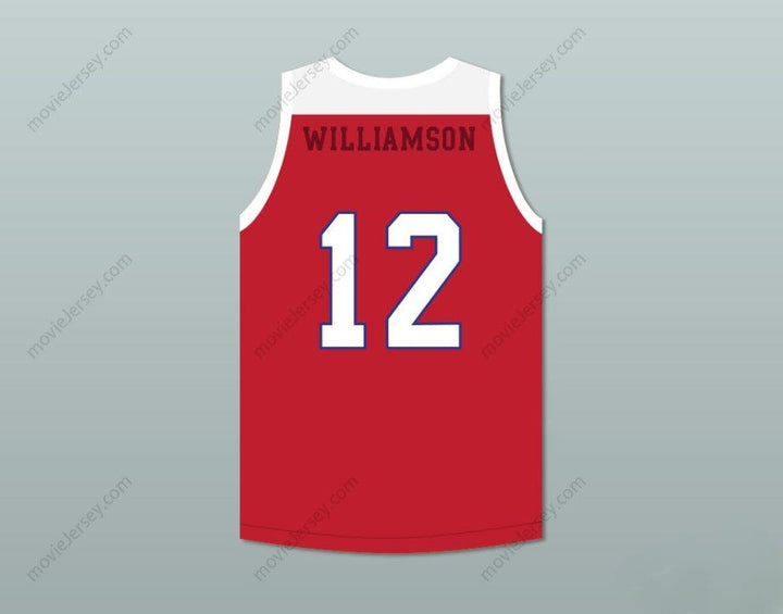 PERSONALIZA Cualquier Nombre Número ZION WILLIAMSON 12 ESCUELA DIURNA GRIFFINS ROJA CAMISETA BALONCESTO 2 Cosida S-6XL