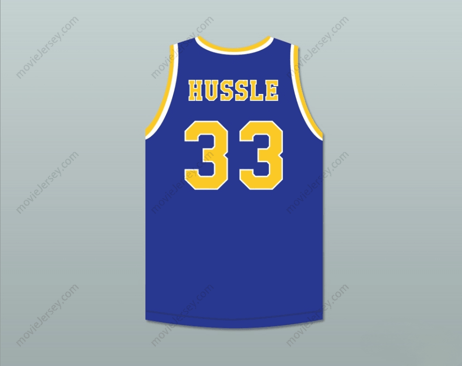 PERSONALIZA Cualquier Nombre Número NIPSEY HUSSLE 33 CRENSHAW HIGH SCHOOL Camiseta de Baloncesto Azul Cosida Tallas S-6XL