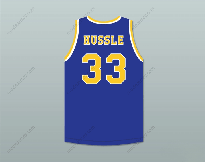 PERSONALIZA Cualquier Nombre Número NIPSEY HUSSLE 33 CRENSHAW HIGH SCHOOL Camiseta de Baloncesto Azul Cosida Tallas S-6XL