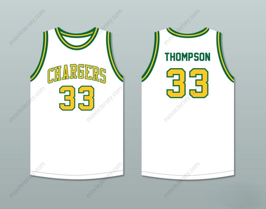 PERSONALIZA CUALQUIER Nombre Número DAVID THOMPSON 33 CREST HIGH SCHOOL CHARGERS BLANCO CAMISETA DE BALONCESTO 2 Cosida S-6XL