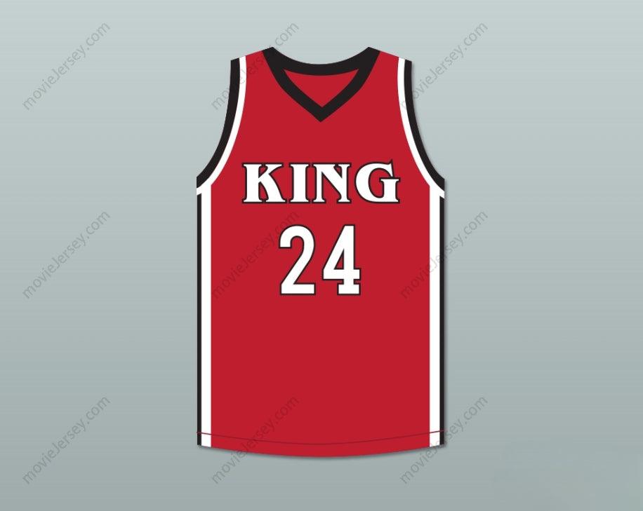 CUSTOM ANY Name Number KAWHI LEONARD 24 MARTIN LUTHER KING HIGH SCHOOL  RED BASKETBALL JERSEY 3 Top Stitched S-6XL