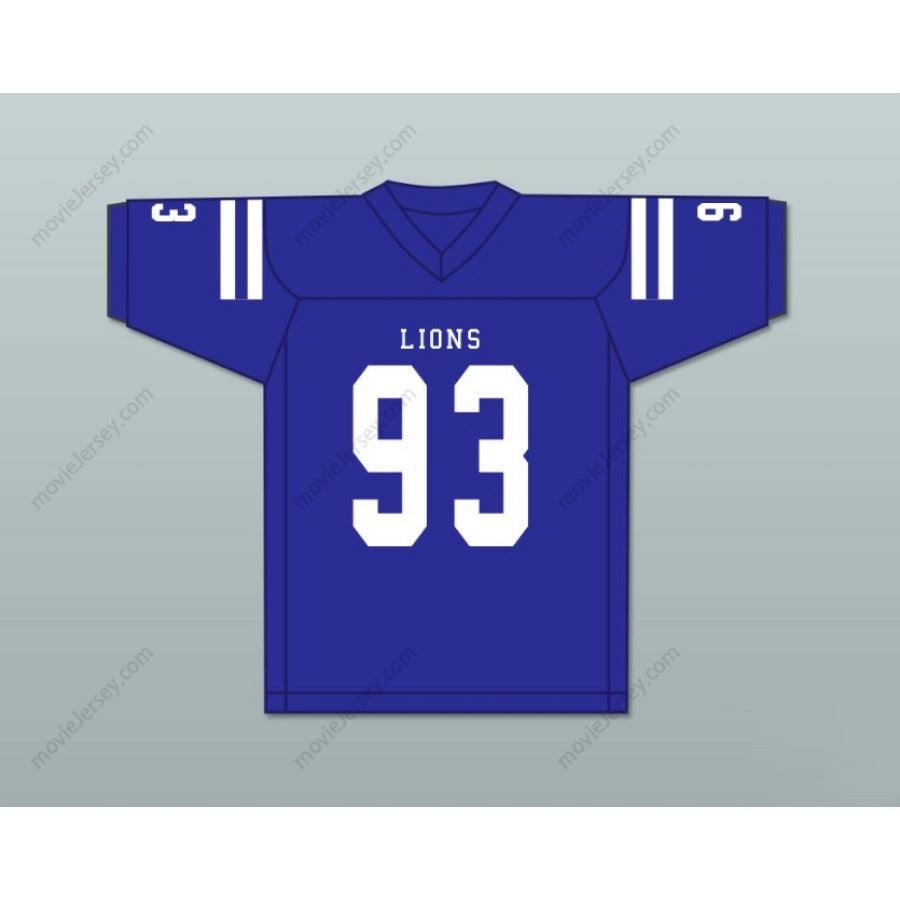PERSONALIZA Cualquier Nombre Número KINGSLEY ENAGBARE 93 PEACHTREE RIDGE HIGH SCHOOL LIONS Azul Camiseta de Fútbol Cosida Tallas S-6XL
