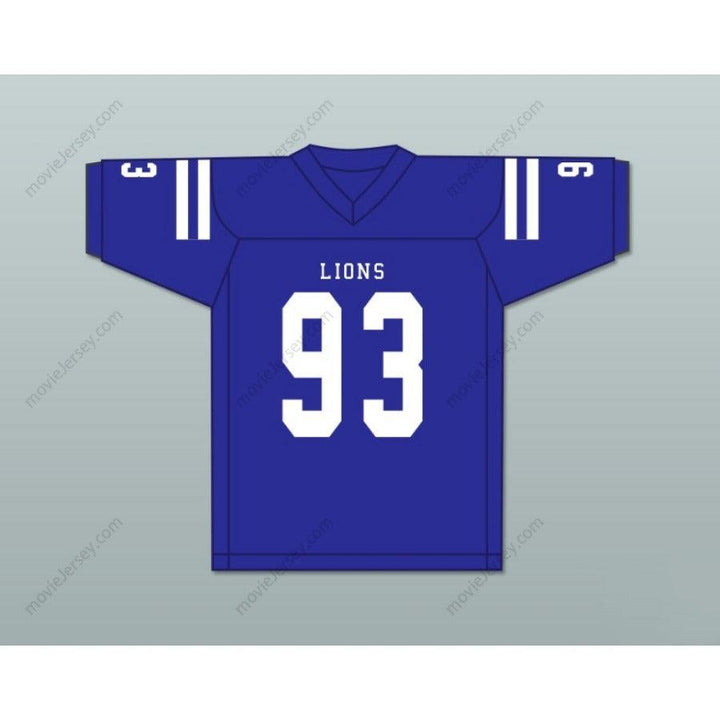 PERSONALIZA Cualquier Nombre Número KINGSLEY ENAGBARE 93 PEACHTREE RIDGE HIGH SCHOOL LIONS Azul Camiseta de Fútbol Cosida Tallas S-6XL