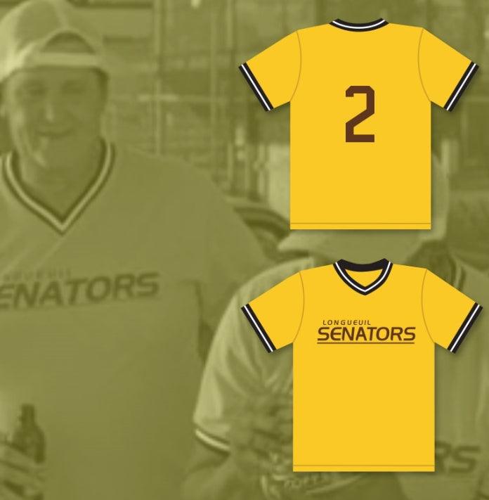 Personalizado Cualquier Nombre Número LARRY 2 LONGUEUIL SENATORS BEER LEAGUE BASEBALL JERSEY SPACEMAN Costura Superior S-6XL
