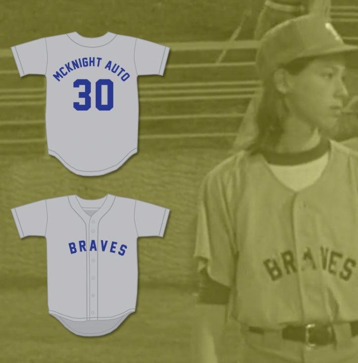 Camiseta de béisbol personalizada con cualquier nombre y número MITCH KRAMER 30 BRAVES MCKNIGHT AUTO DAZED AND CONFUSED Costura superior S-6XL