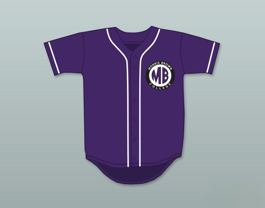 Custom Any Name Number MARTIN PAYNE 23 MORRIS BROWN COLLEGE PURPLE BASEBALL JERSEY Top Stitched S-6XL