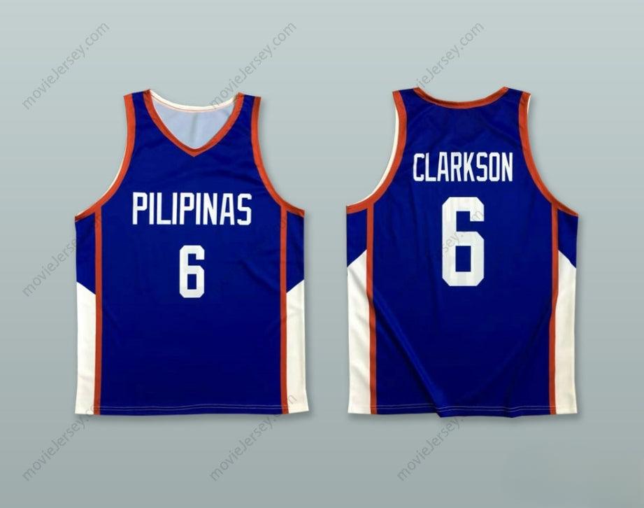 PERSONALIZA Cualquier Nombre Número JORDAN CLARKSON 6 FILIPINAS AZUL CAMISETA BALONCESTO Cosida Tallas S-6XL
