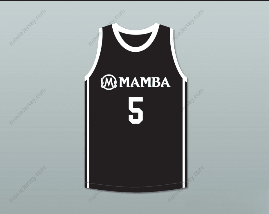 CAMISETA DE BALONCESTO NEGRA MAMBA BALLERS VERSIÓN 2, CON NÚMERO Y NOMBRE PERSONALIZADO (ALYSSA 5) Y COSTURA SUPERIOR, TALLAS S-6XL