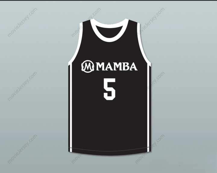 CAMISETA DE BALONCESTO NEGRA MAMBA BALLERS VERSIÓN 2, CON NÚMERO Y NOMBRE PERSONALIZADO (ALYSSA 5) Y COSTURA SUPERIOR, TALLAS S-6XL