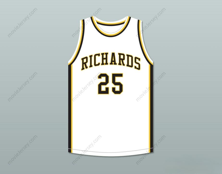 PERSONALIZADA cualquier nombre número DWYANE WADE 25 HAROLD L. RICHARDS HIGH SCHOOL BULLDOGS BLANCA CAMISETA DE BALONCESTO 4 costuras superiores S-6XL