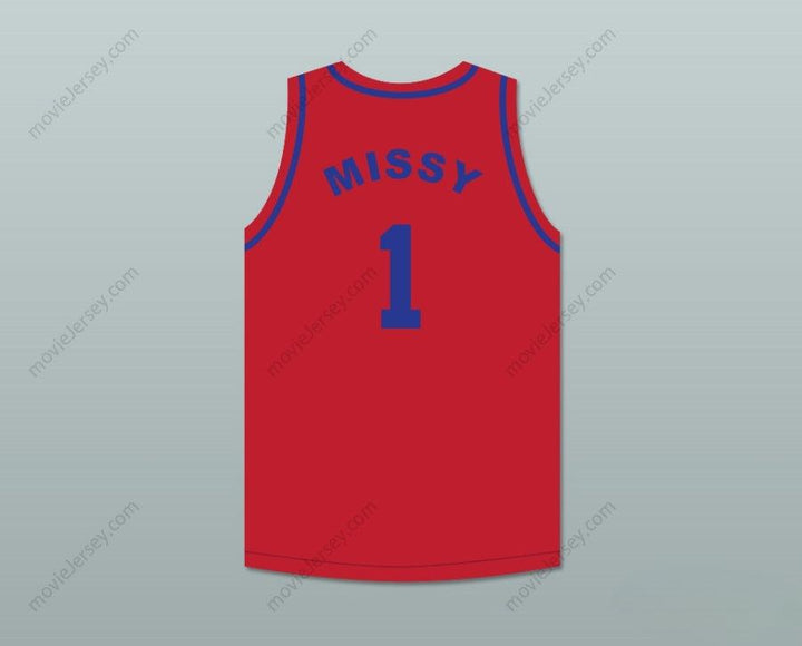 PERSONALIZA Cualquier Nombre Número MISSY 'MISDEMEANOR' ELLIOTT 1 JERSEY DE BALONCESTO ROJO SÚPER Superior Cosido S-6XL