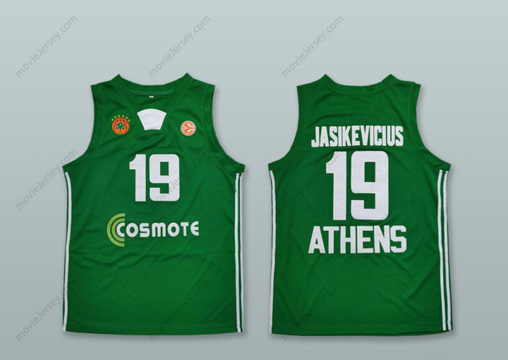 Custom Any Name Number Sarunas Jasikevicius 19 Panathinaikos BC Green Basketball Jersey Top Stitched S-6XL