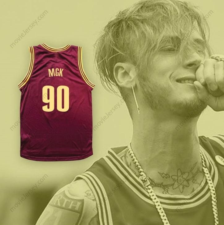 Camiseta de baloncesto MGK 90 color granate personalizada con CUALQUIER nombre y número, cosida, tallas S-6XL