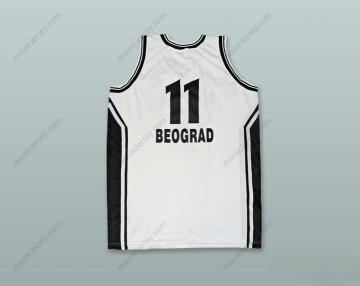 CUSTOM ANY Name Number PARTIZAN BELGRADE 11 WHITE BASKETBALL JERSEY Top Stitched S-6XL
