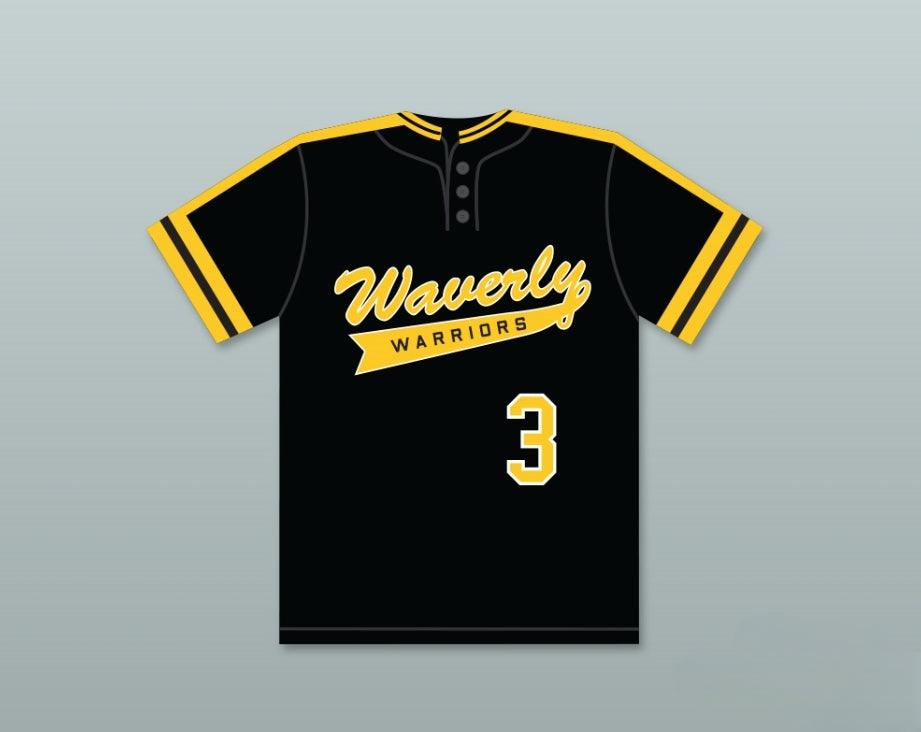 Custom Any Name Number JOHN SMOLTZ 3  SENIOR HIGH SCHOOL WARRIORS BLACK BASEBALL JERSEY 3 Top Stitched S-6XL