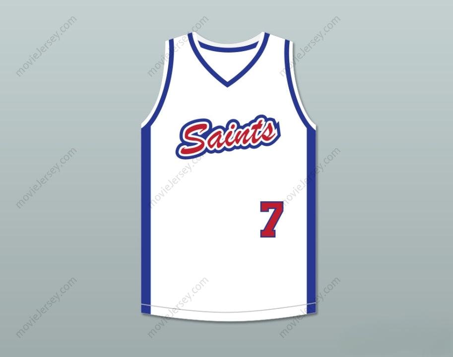 CUSTOM ANY Name Number CARL JOHNSON 7 LOS SANTOS SAINTS WHITE BASKETBALL JERSEY Top Stitched S-6XL