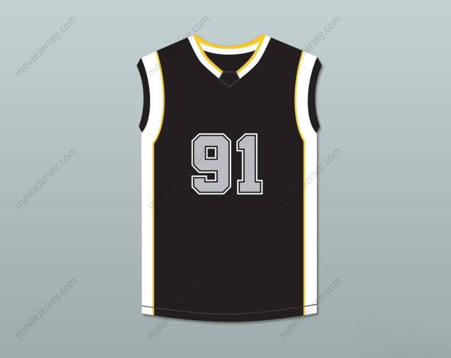 CUSTOM ANY Name Number DENNIS RODMAN WARDEN 91 BLACK BASKETBALL JERSEY THE COMEBACKS Top Stitched S-6XL