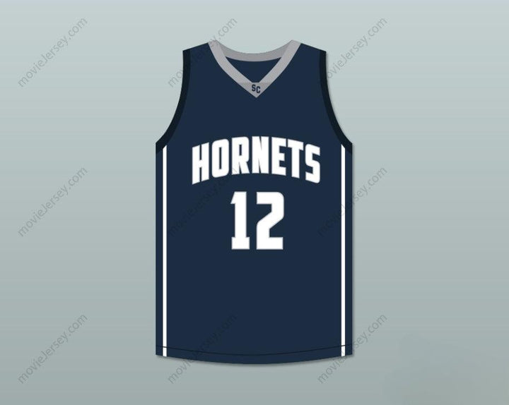 PERSONALIZA CUALQUIER Nombre Número JA MORANT 12 CAMISETA DE BALONCESTO AZUL MARINO DE LOS HORNETS 1 Top Cosido S-6XL
